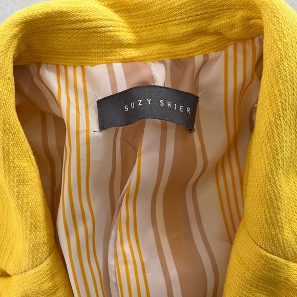 Suzy Shier/ Spring Yellow/ Button up coat/ Oversized/ Trench/ Blazer/ Size US M - Picture 12 of 13